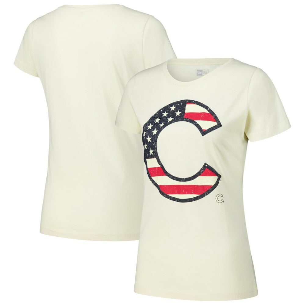Chicago Cubs New Era Women's Vintage T-Shirt - Cream T-shirts