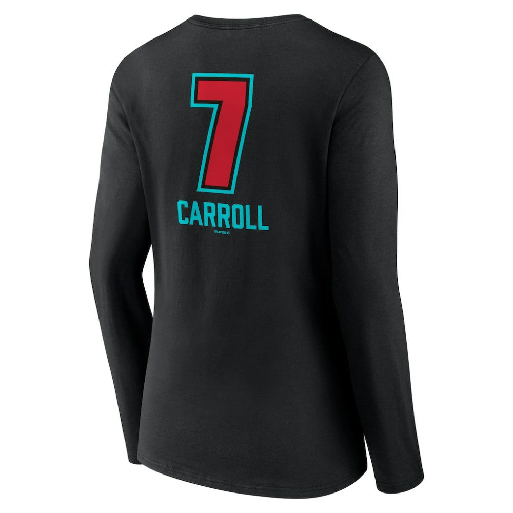Corbin Carroll Arizona Diamondbacks Women's Name & Number Fastball V-Neck Long Sleeve T-Shirt - Black T-shirts