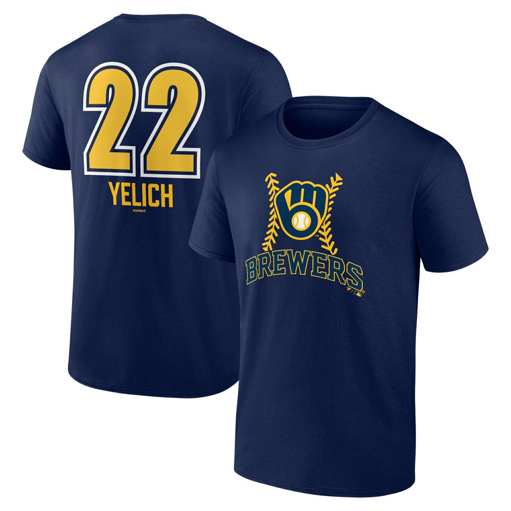 Christian Yelich Milwaukee Brewers Name & Number Fastball T-Shirt - Navy T-shirts