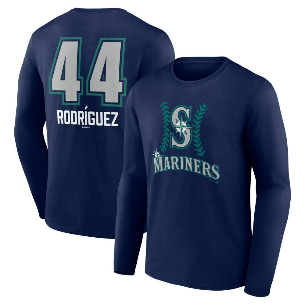 Julio Rodríguez Seattle Mariners Name & Number Fastball Long Sleeve T-Shirt - Navy T-shirts