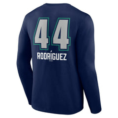 Julio Rodríguez Seattle Mariners Name & Number Fastball Long Sleeve T-Shirt - Navy T-shirts