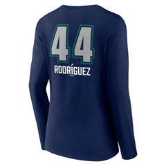 Julio Rodríguez Seattle Mariners Women's Name & Number Fastball V-Neck Long Sleeve T-Shirt - Navy T-shirts