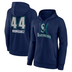 Julio Rodríguez Seattle Mariners Women's Name & Number Fastball Pullover Hoodie - Navy Hoodies