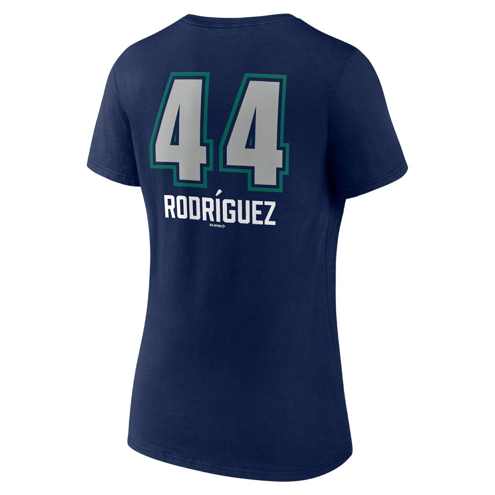 Julio Rodríguez Seattle Mariners Women's Name & Number Fastball V-Neck T-Shirt - Navy T-shirts