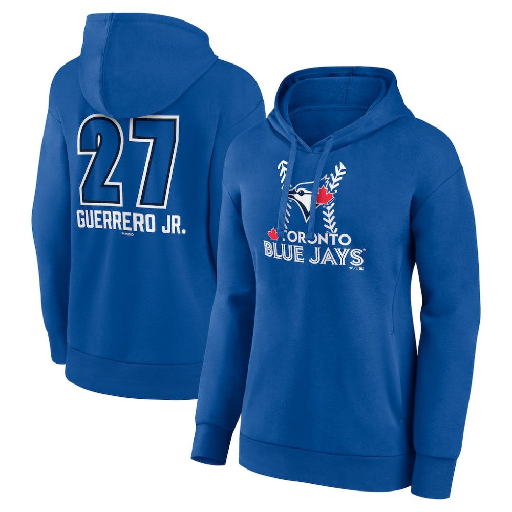 Vladimir Guerrero Jr. Toronto Blue Jays Women's Name & Number Fastball Pullover Hoodie - Royal Hoodies