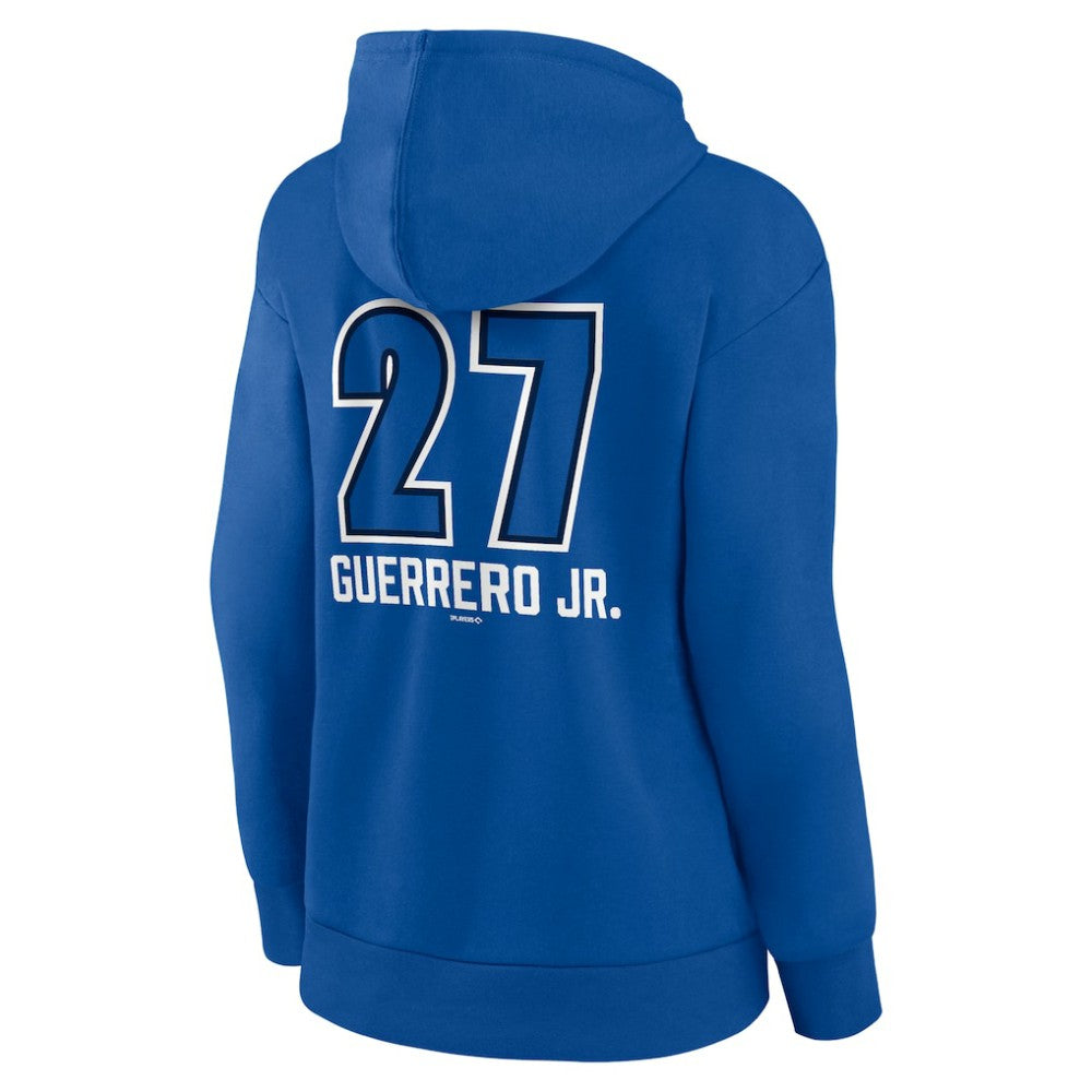 Vladimir Guerrero Jr. Toronto Blue Jays Women's Name & Number Fastball Pullover Hoodie - Royal Hoodies
