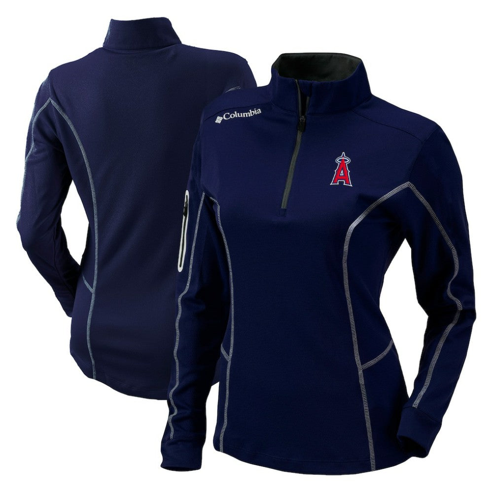 Los Angeles Angels Columbia Women's Omni-Wick Shotgun Quarter-Zip Pullover Top - Navy Pullover