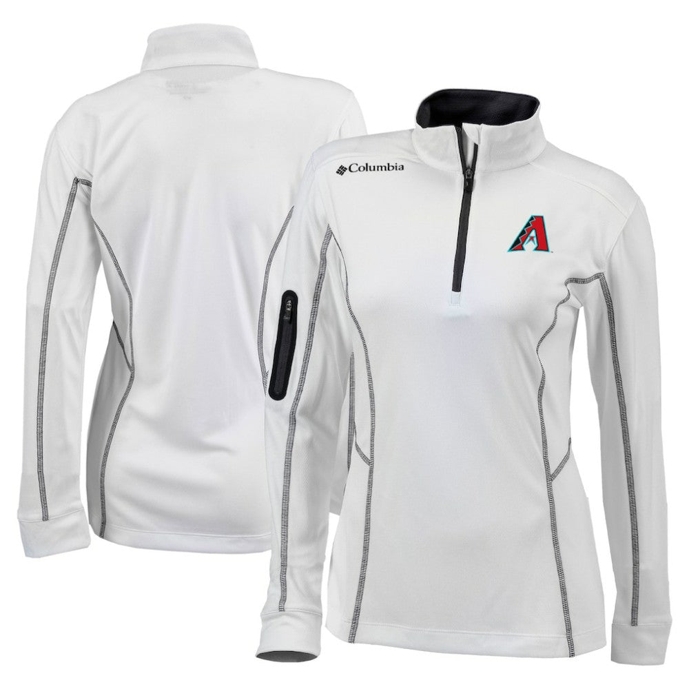Arizona Diamondbacks Columbia Women's Omni-Wick Shotgun Quarter-Zip Pullover Top - White Pullover
