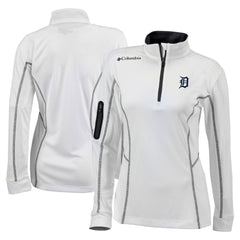 Detroit Tigers Columbia Women's Omni-Wick Shotgun Quarter-Zip Pullover Top - White Pullover