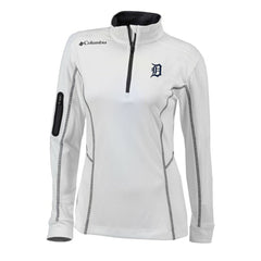 Detroit Tigers Columbia Women's Omni-Wick Shotgun Quarter-Zip Pullover Top - White Pullover
