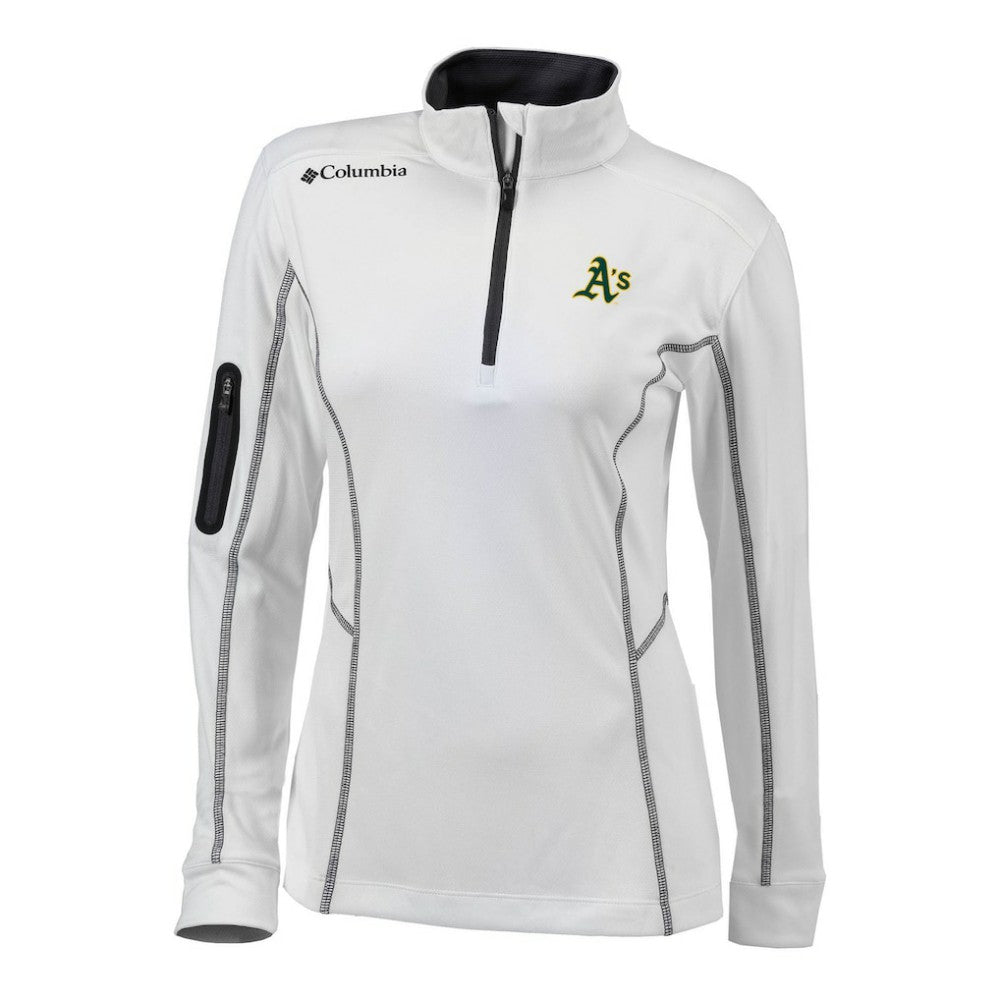 Athletics Columbia Women's Omni-Wick Shotgun Quarter-Zip Pullover Top - White Pullover