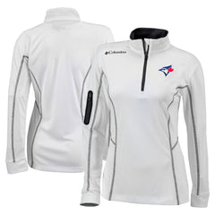 Toronto Blue Jays Columbia Women's Omni-Wick Shotgun Quarter-Zip Pullover Top - White Pullover