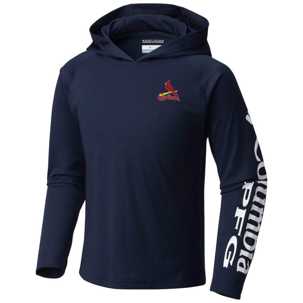 St. Louis Cardinals Columbia Youth Terminal Tackle Long Sleeve Hoodie T-Shirt - Navy Hoodies