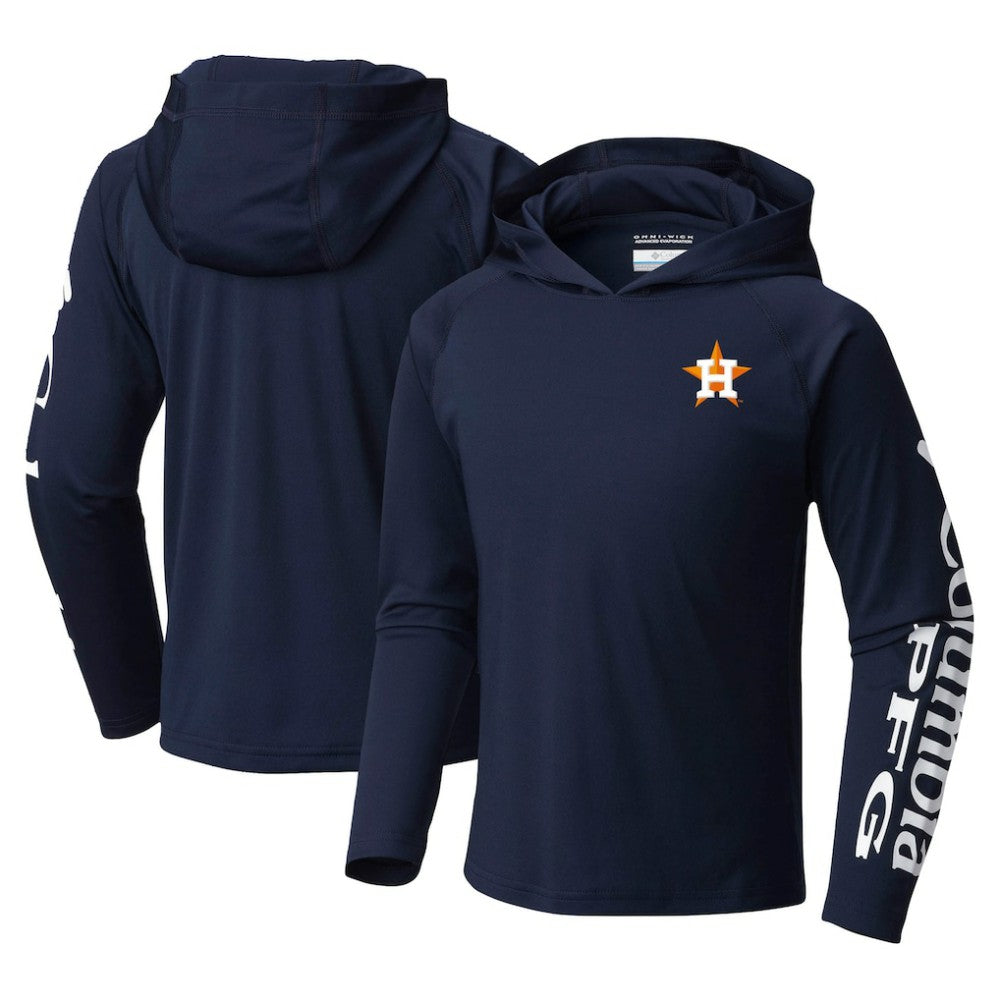 Houston Astros Columbia Youth Terminal Tackle Long Sleeve Hoodie T-Shirt - Navy Hoodies