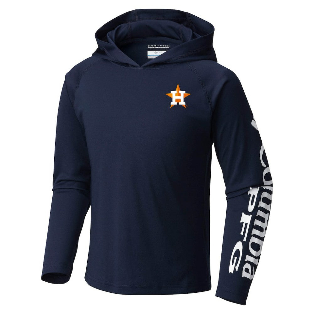 Houston Astros Columbia Youth Terminal Tackle Long Sleeve Hoodie T-Shirt - Navy Hoodies