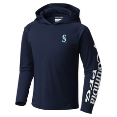 Seattle Mariners Columbia Youth Terminal Tackle Long Sleeve Hoodie T-Shirt - Navy Hoodies