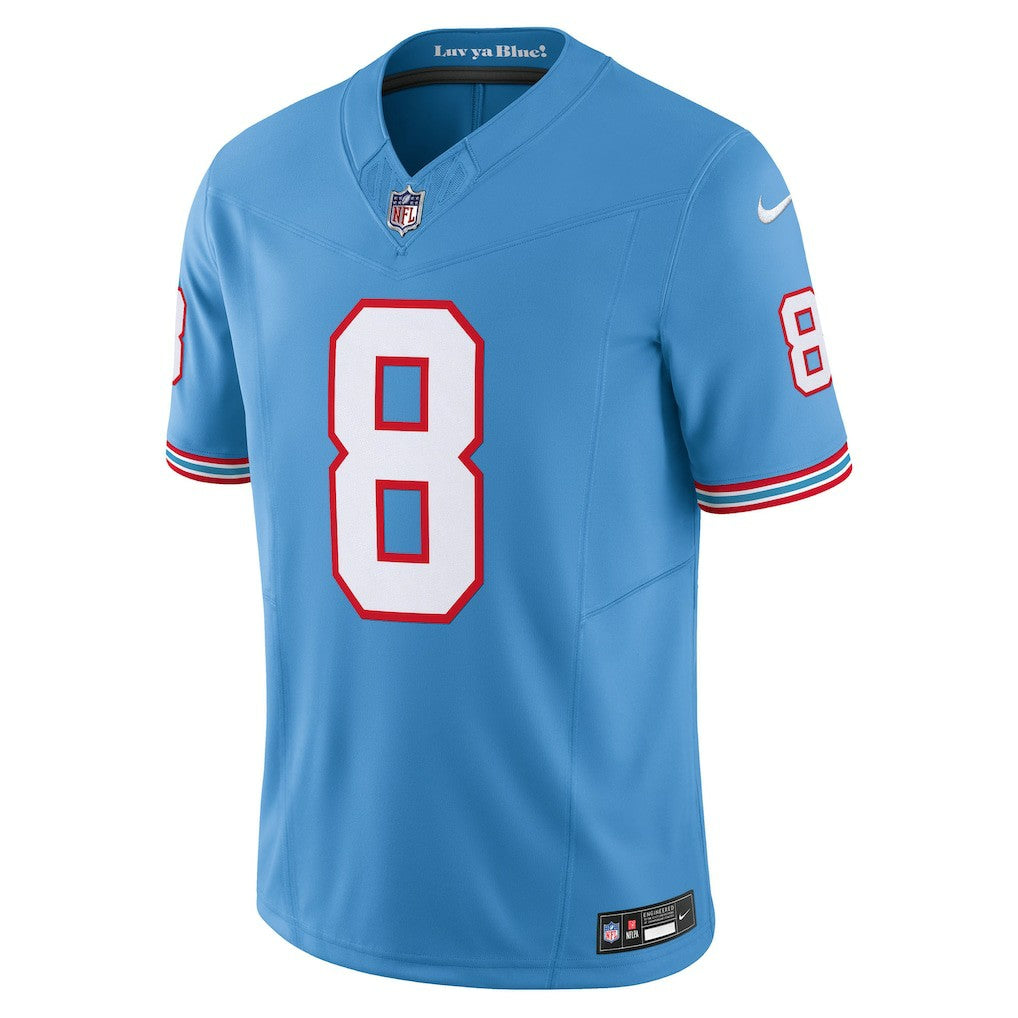 Will Levis Tennessee Titans Alternate Oilers Throwback Vapor F.U.S.E. Limited Jersey - Light Blue Jerseys
