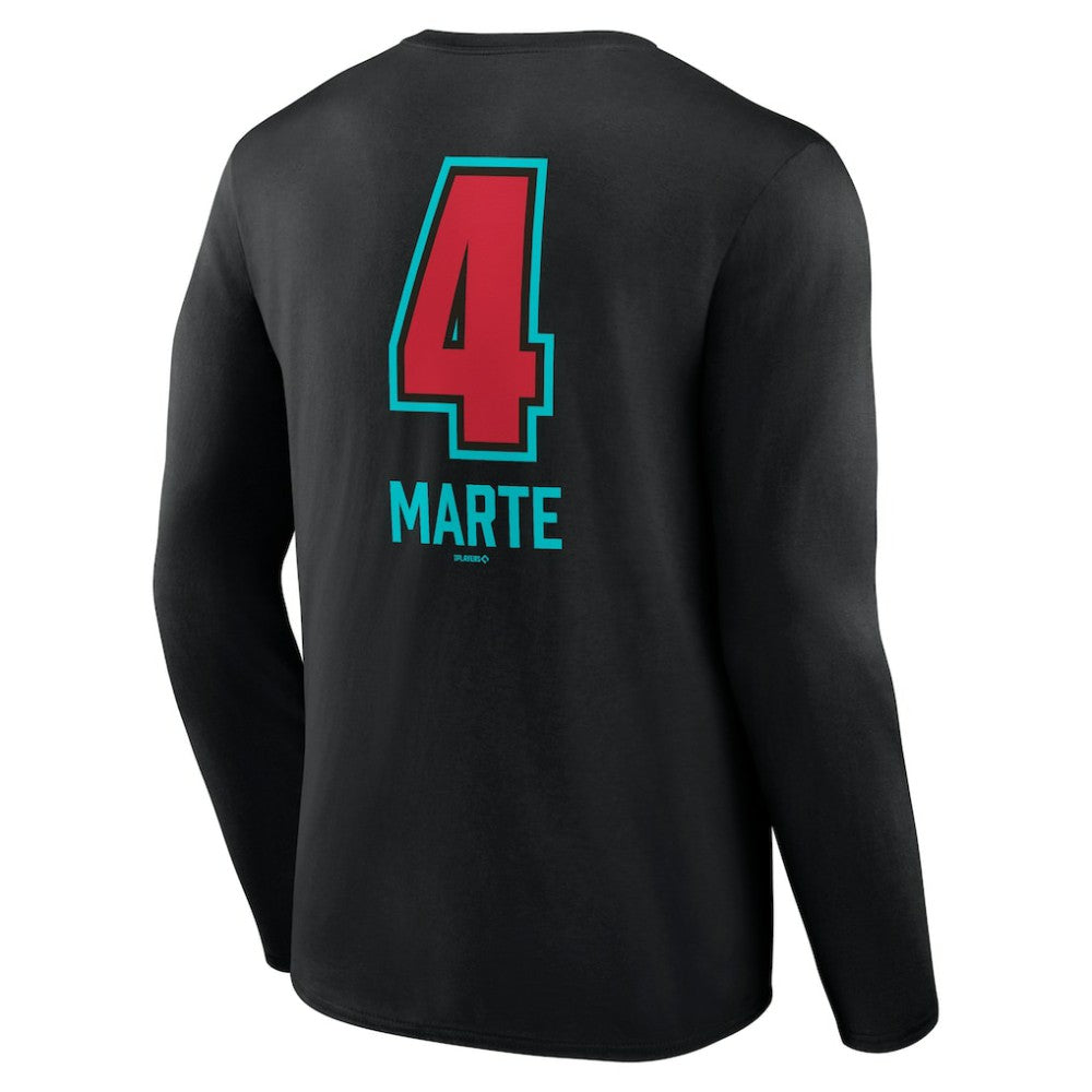 Ketel Marte Arizona Diamondbacks Name & Number Fastball Long Sleeve T-Shirt - Black T-shirts