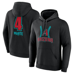 Ketel Marte Arizona Diamondbacks Name & Number Fastball Pullover Hoodie - Black Hoodies