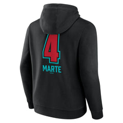 Ketel Marte Arizona Diamondbacks Name & Number Fastball Pullover Hoodie - Black Hoodies