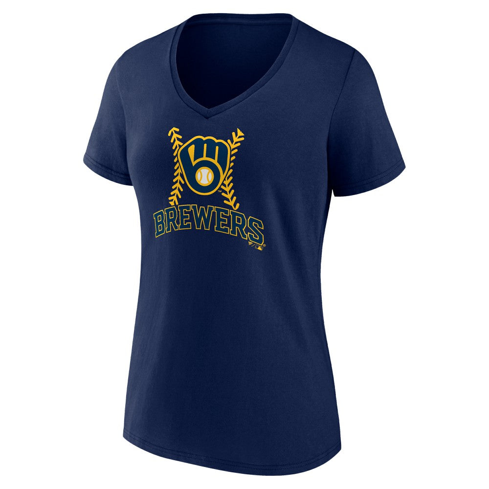 Sal Frelick Milwaukee Brewers Women's Name & Number Fastball V-Neck T-Shirt - Navy T-shirts