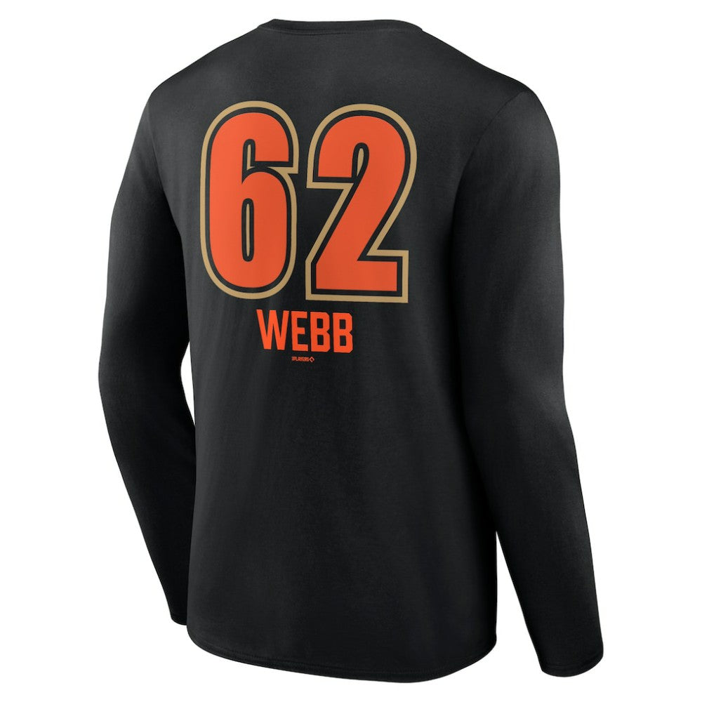 Logan Webb San Francisco Giants Name & Number Fastball Long Sleeve T-Shirt - Black T-shirts