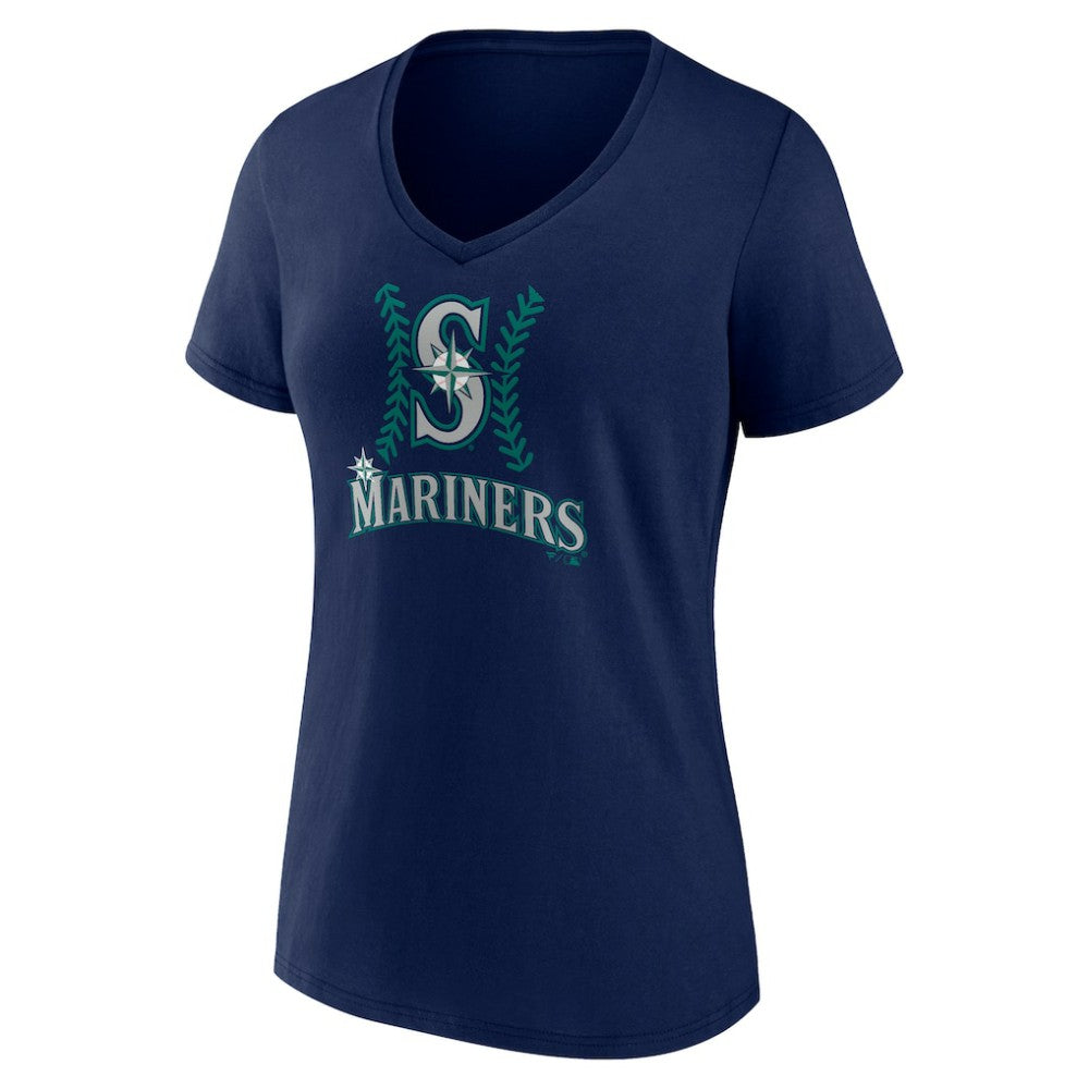 Cal Raleigh Seattle Mariners Women's Name & Number Fastball V-Neck T-Shirt - Navy T-shirts