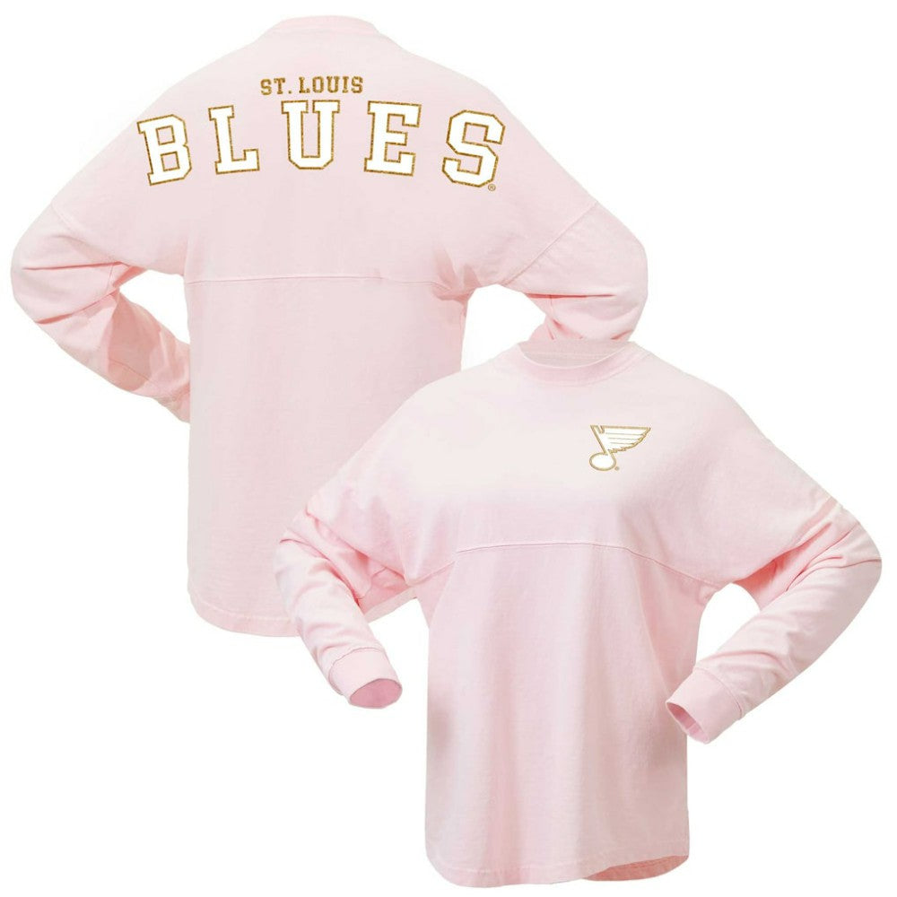 St. Louis Blues Fanatics Women's Spirit Jersey Long Sleeve T-Shirt - Pink | US 201279773