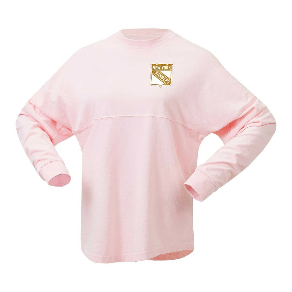 New York Rangers Fanatics Women's Spirit Jersey Long Sleeve T-Shirt - Pink | US 201279778