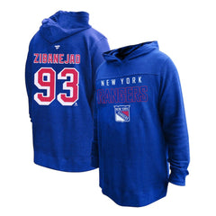 Mika Zibanejad New York Rangers Profile Women's Plus Size Name & Number Thermal Pullover Hoodie - Blue | US 201279780