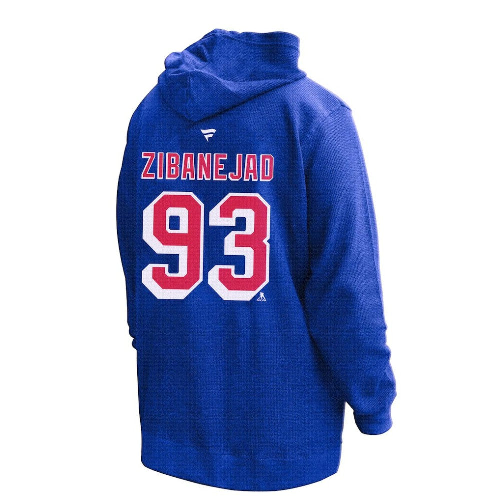 Mika Zibanejad New York Rangers Profile Women's Plus Size Name & Number Thermal Pullover Hoodie - Blue | US 201279780