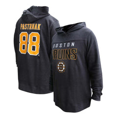 David Pastrnak Boston Bruins Profile Women's Plus Size Name & Number Thermal Pullover Hoodie - Black | US 201279782