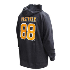 David Pastrnak Boston Bruins Profile Women's Plus Size Name & Number Thermal Pullover Hoodie - Black | US 201279782