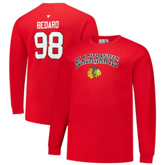 Connor Bedard Chicago Blackhawks Profile Big & Tall Name & Number Thermal Pullover Sweatshirt - Red | US 201279786
