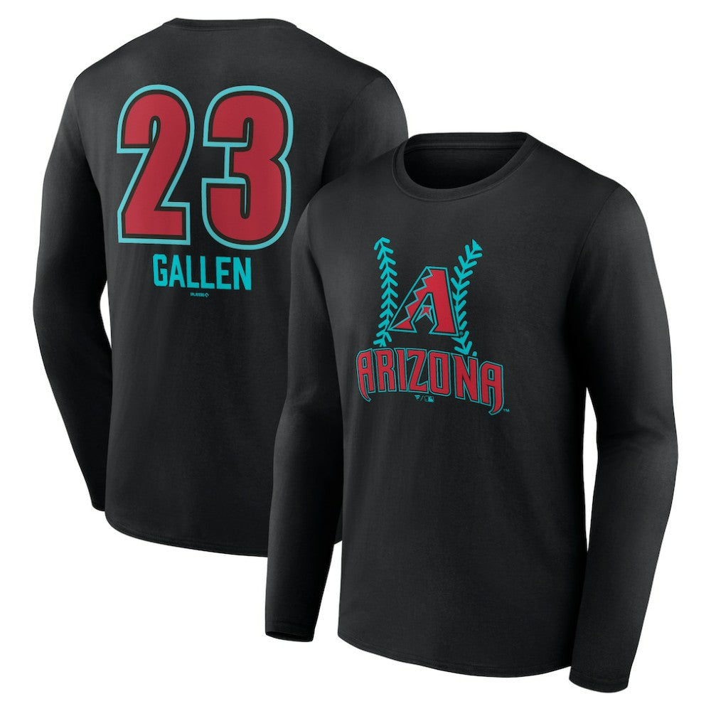 Zac Gallen Arizona Diamondbacks Name & Number Fastball Long Sleeve T-Shirt - Black T-shirts