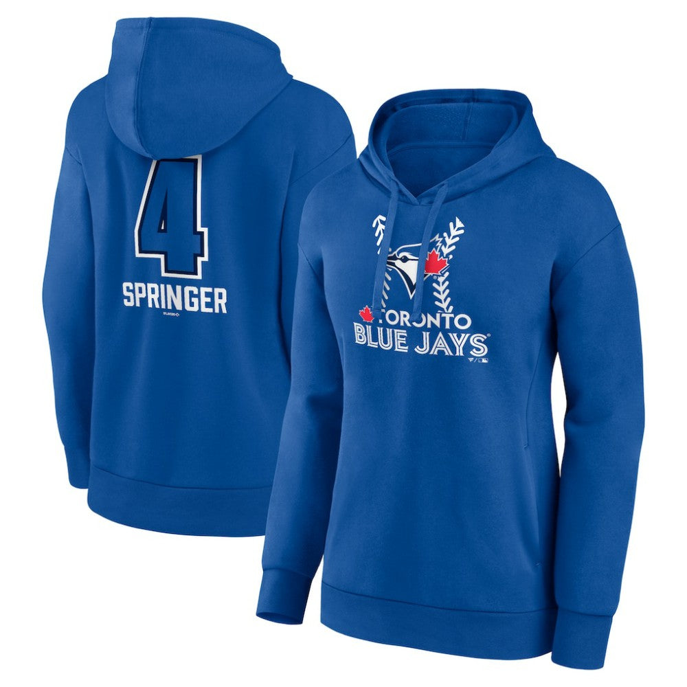 George Springer Toronto Blue Jays Women's Name & Number Fastball Pullover Hoodie - Royal Hoodies