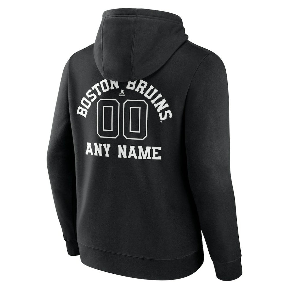Boston Bruins Personalized Name & Number Monochrome Pullover Hoodie - Black | US 201281429