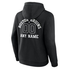 Boston Bruins Personalized Name & Number Monochrome Pullover Hoodie - Black | US 201281429