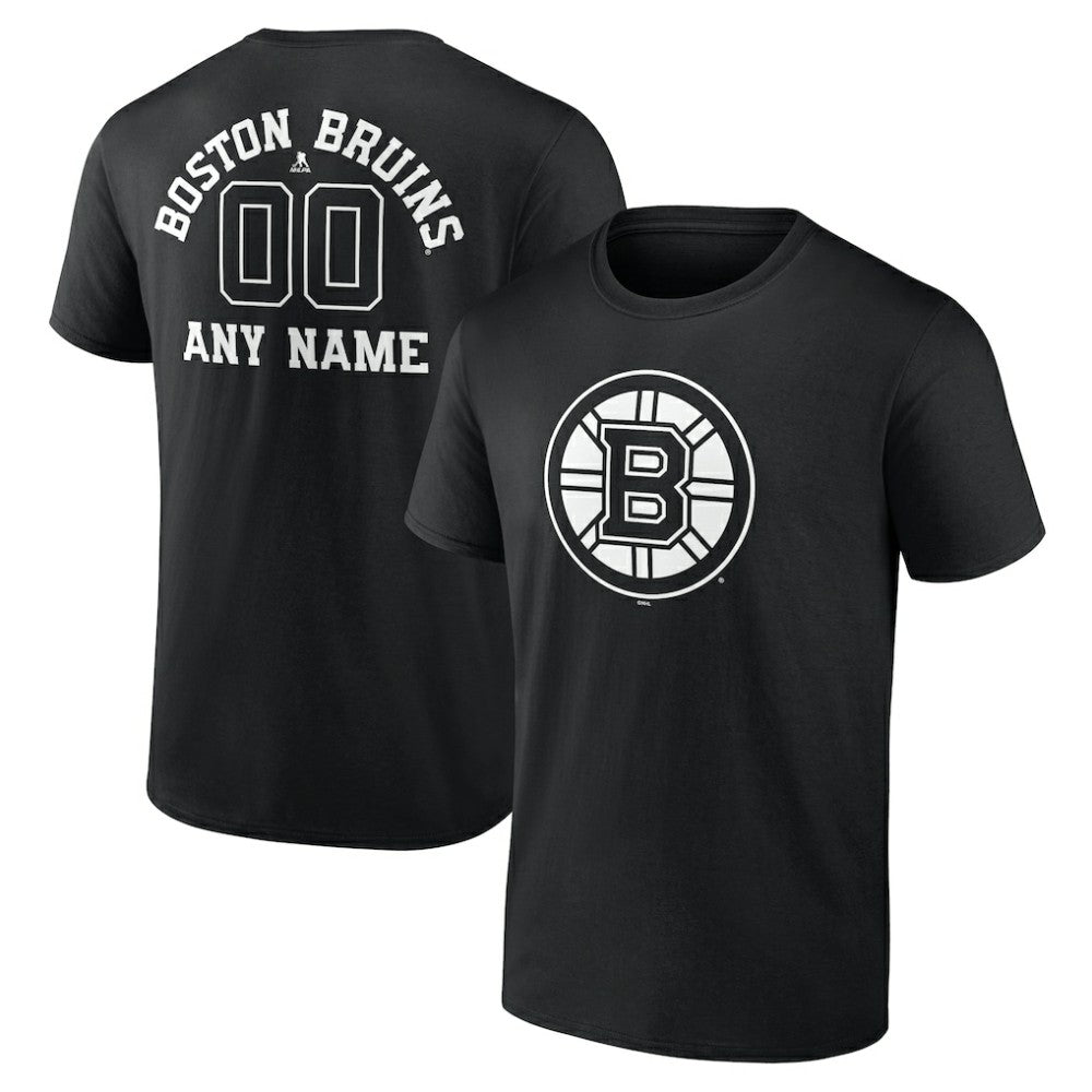 Boston Bruins Personalized Name & Number Monochrome T-Shirt - Black | US 201281430