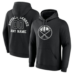 Buffalo Sabres Personalized Name & Number Monochrome Pullover Hoodie - Black | US 201281435