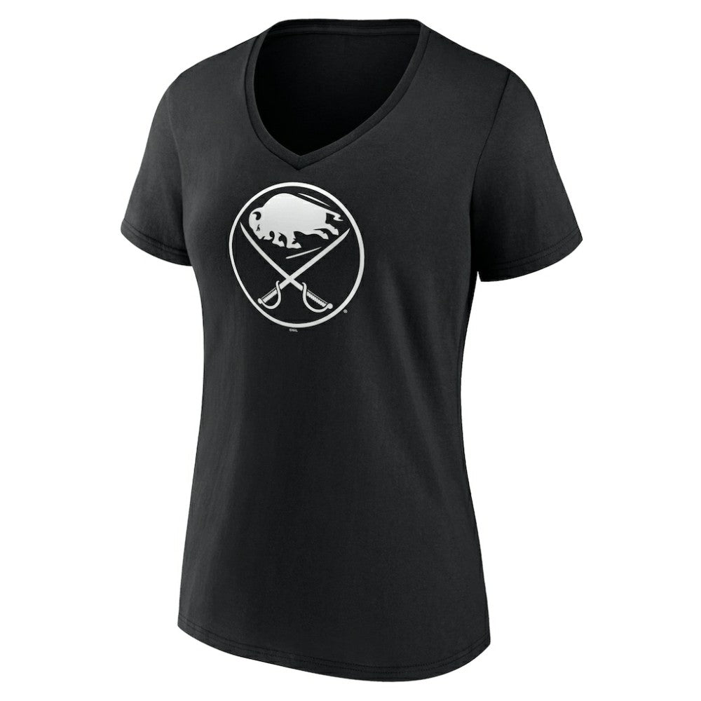 Buffalo Sabres Women's Personalized Name & Number Monochrome V-Neck T-Shirt - Black | US 201281439