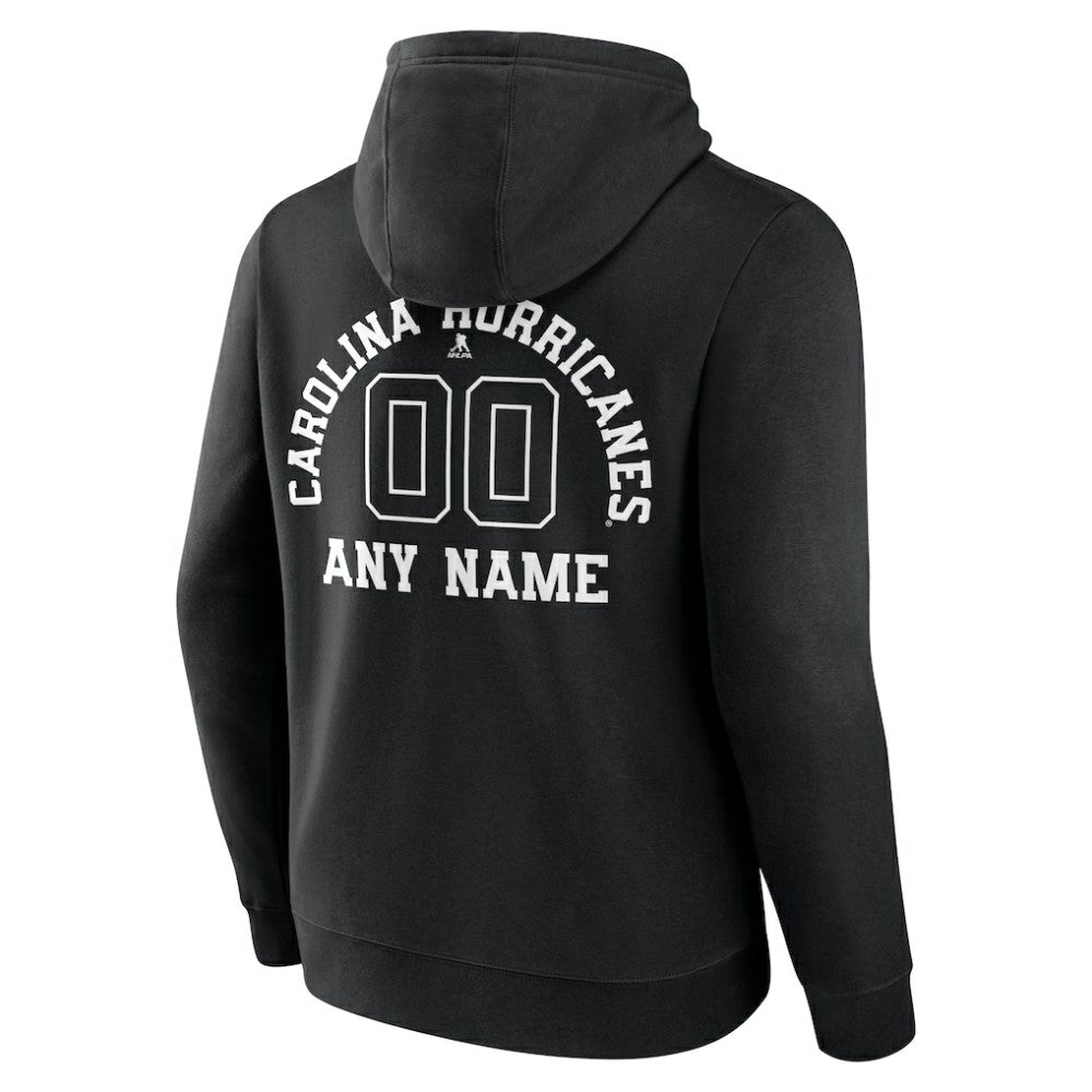 Carolina Hurricanes Personalized Name & Number Monochrome Pullover Hoodie - Black | US 201281447