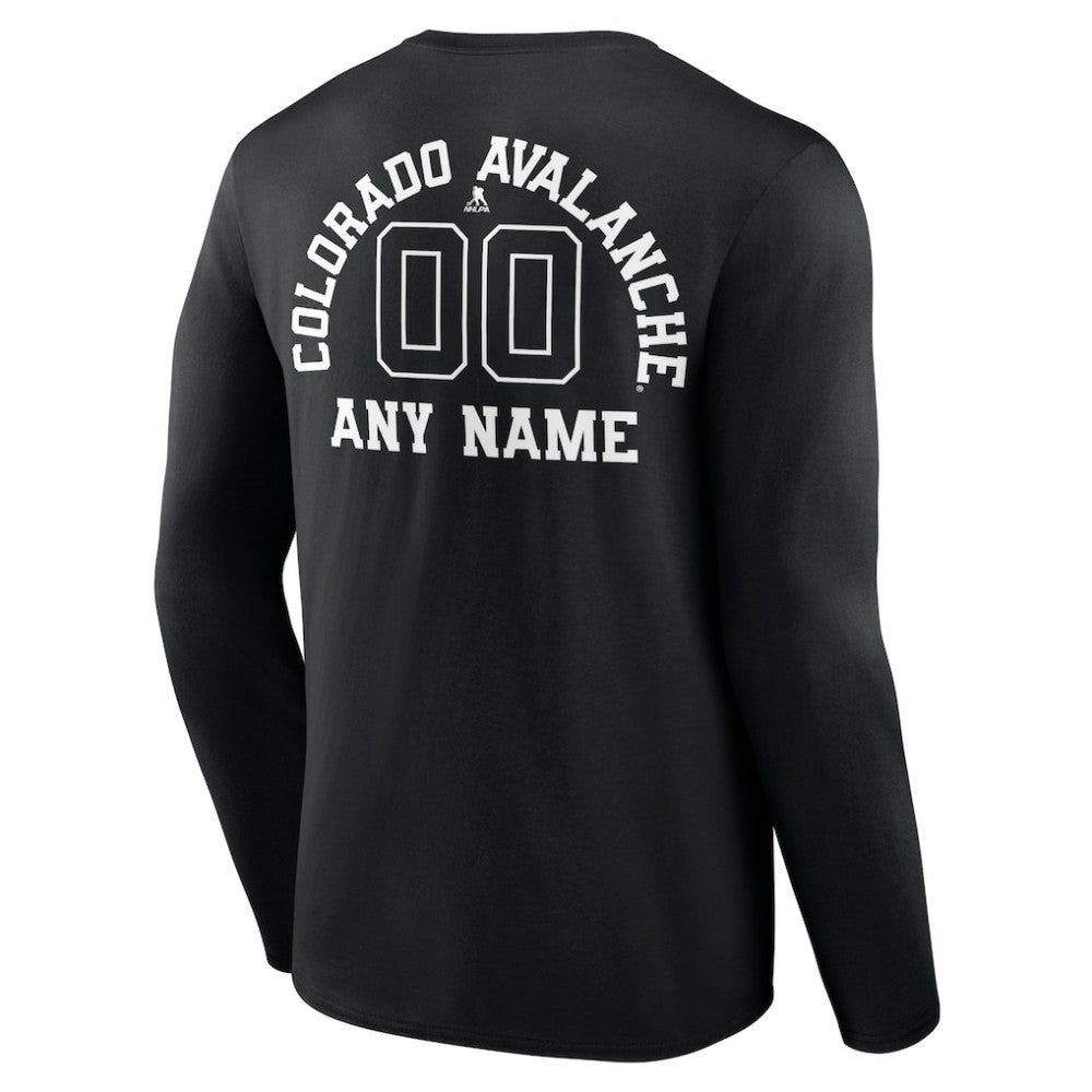 Colorado Avalanche Personalized Name & Number Monochrome Long Sleeve T-Shirt - Black | US 201281458