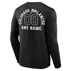 Colorado Avalanche Personalized Name & Number Monochrome Long Sleeve T-Shirt - Black | US 201281458