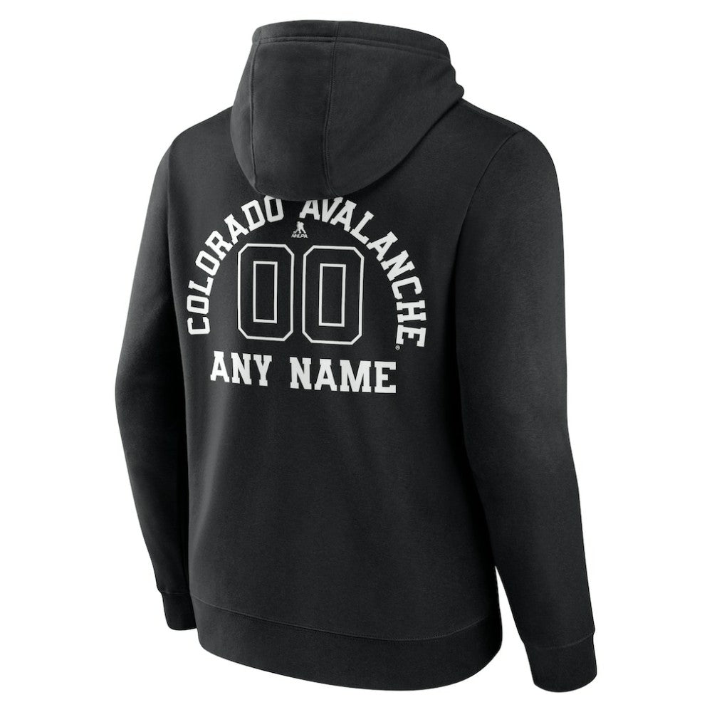 Colorado Avalanche Personalized Name & Number Monochrome Pullover Hoodie - Black | US 201281459