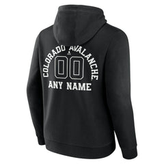 Colorado Avalanche Personalized Name & Number Monochrome Pullover Hoodie - Black | US 201281459