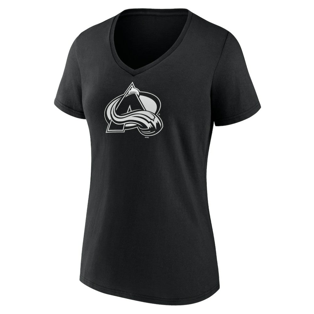 Colorado Avalanche Women's Personalized Name & Number Monochrome V-Neck T-Shirt - Black | US 201281463