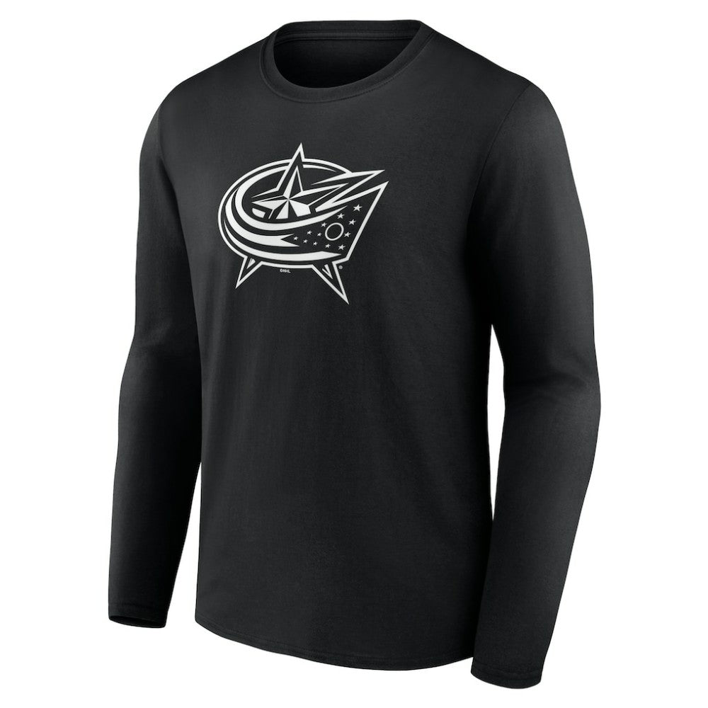 Columbus Blue Jackets Personalized Name & Number Monochrome Long Sleeve T-Shirt - Black | US 201281464