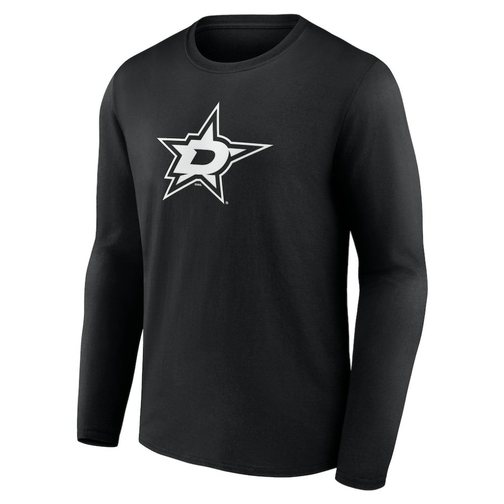 Dallas Stars Personalized Name & Number Monochrome Long Sleeve T-Shirt - Black | US 201281470