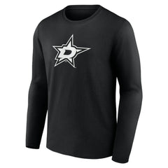 Dallas Stars Personalized Name & Number Monochrome Long Sleeve T-Shirt - Black | US 201281470